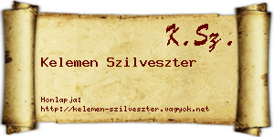 Kelemen Szilveszter névjegykártya