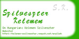 szilveszter kelemen business card